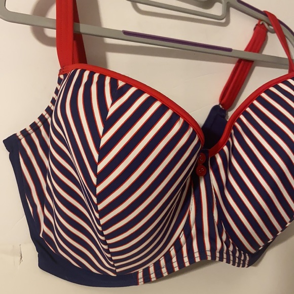 Curvy Kate nautical bikini swim top NWT Size 32M - Picture 3 of 15